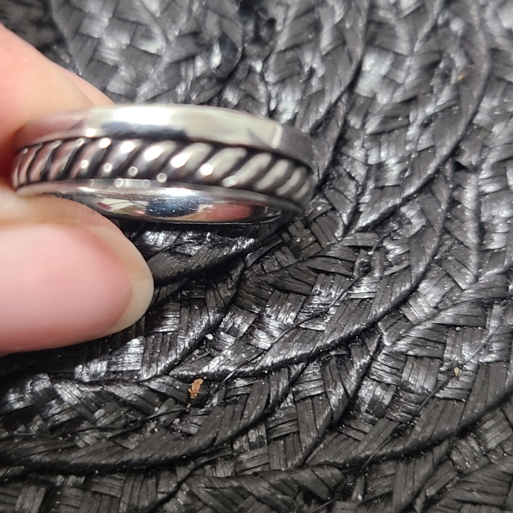 Fossil Steel Fashion Stylish Celtic Design Statement Ring Spinner Band Ring Sz 6